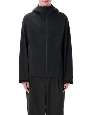 Hiking Patrol Waypoint Texture Hooded Jacket - Black