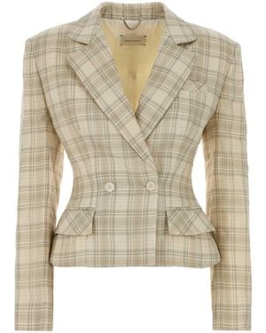 Magda Butrym Embroidered Cotton Blazer - Natural
