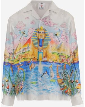 CASABLANCA Printed Silk Shirt - Gray