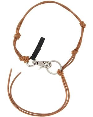 Our Legacy Caramel Leather Ladon Necklace - White