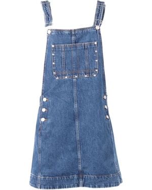 white christmas dresses Blue Denim Belted Button Long Sleeve Dress