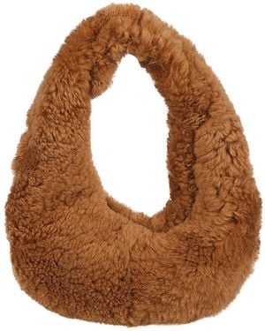 Anita Bilardi Faux Fur Sac à épaule - Marron