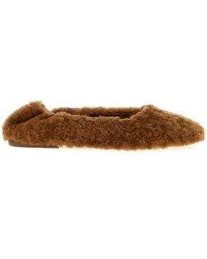 Dries Van Noten Fur Ballet Flats - Brown