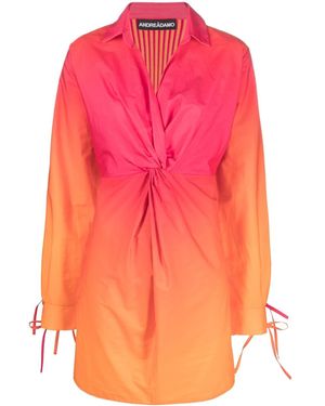 ANDREADAMO Lassen's Gehen Sie Baumwoll -Mini -Kleid - Pink