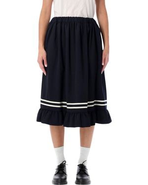Comme des Garçons Wool Midi Skirt - Blue