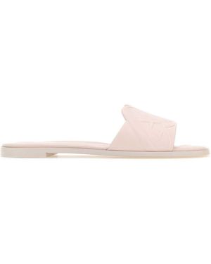 McQueen Pastel Leather Slippers - Pink