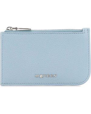 McQueen Light Leather Card Holder - Blue