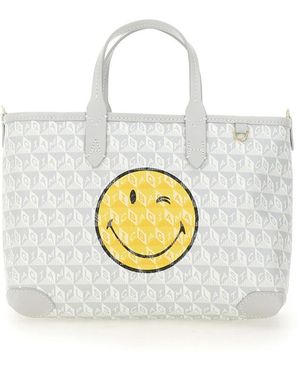 Anya Hindmarch I Am A Plastic Bag Xs Wink Zipped Cross-Body Tote - White