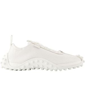 Ami Paris Witte Leren Sneakers Met Messing Details
