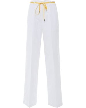 Aspesi Relaxed Fit Straight-Leg Pants With Drawstring - White