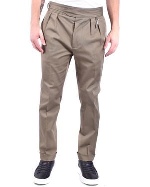 Roberto Cavalli Slim Fit Khaki Trousers With Pleating - Grey