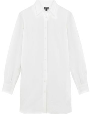 Vilebrequin Linen Shirt Dress With Fluid Silhouette - White