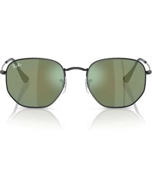 Ray-Ban Gafas De Sol Rb3548 N 002/68 Hexagonal Negro/Azul Espejado Unisex - Verde
