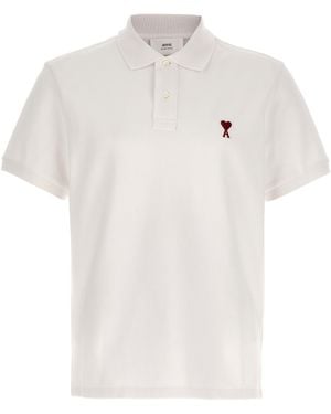 Ami Paris 'Ami De Coeur' Polo Shirt - White