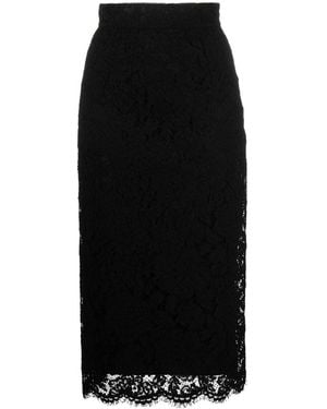 Dolce & Gabbana Lace Midi Skirt - Black
