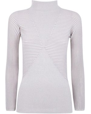 Emporio Armani Damier Long Sleeve Sweater - White