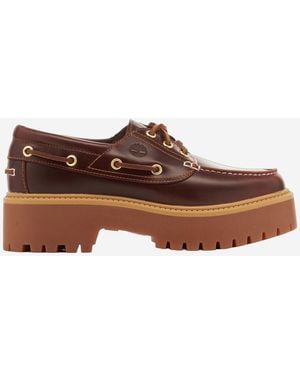 Timberland Stone Street Leather Platform Loafers - Brown