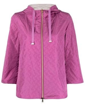 Herno Reversible Monogram-Print Jacket - Purple