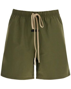 Fear Of God Angst vor Gott Essentials Shorts Binded Nylon Fußballshorts - Grün
