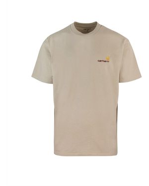 Carhartt T -shirt Amerikaans Script Fleur De Sel - Naturel