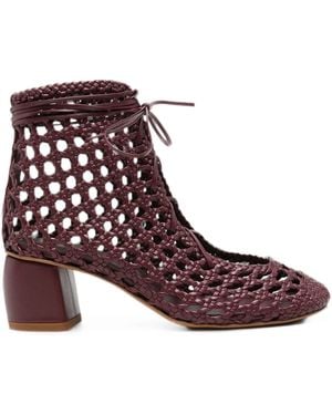forte_forte "My Penelope" Stivaletto Chic Intrecciato A Mano - Purple