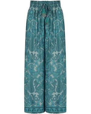 PAHIESA FORMENTERA Patterned Pants - Blue