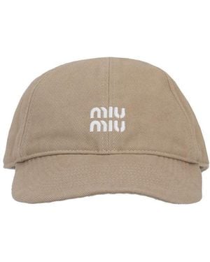 Miu Miu Cappelli Denim Washed+Nastro - Natur