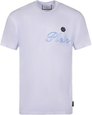 Philipp Plein T -shirt Gemaakt Van Katoen. - Blauw