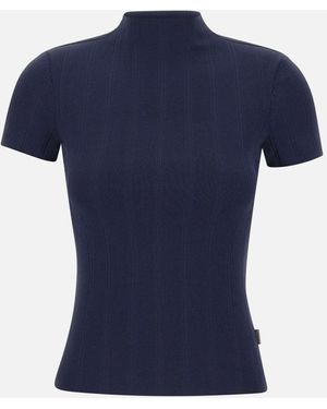 Remain Viscose Blend Jumper With Collar - Blue