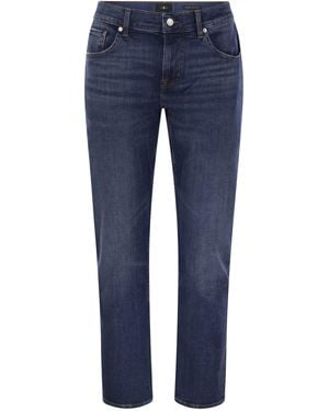 7 For All Mankind 7 Für alle Menschheit Slimmy Slimmy Slimmy Dünne mittelgügende Jeans - Blau
