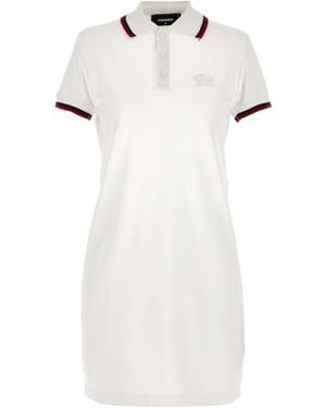 DSquared² Maxi schneiden Poloskleid aus - Weiß