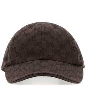 Gucci Gg Logo Baseball Hat - Brown