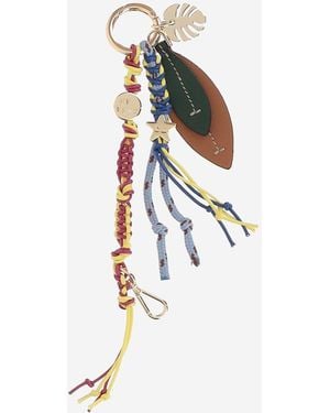 CUBA LAB Porte-clés en cuir et tissu - Rouge