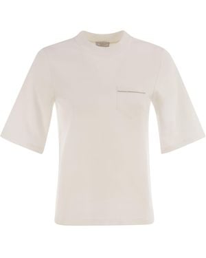 Peserico Cotton Blend Jersey T-Shirt - White