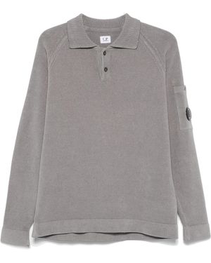 C.P. Company Poloshirt Aus Chenille - Grau