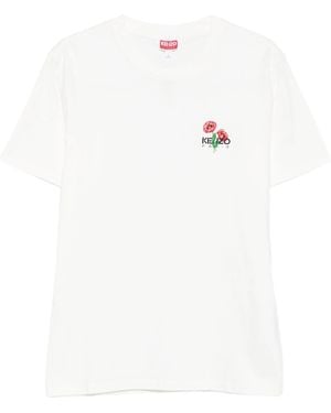 KENZO Gots Archive Bouquet Embroidered Slim Tshirt - White