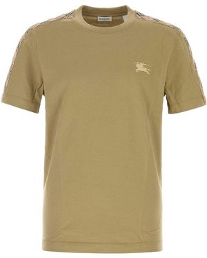 Burberry Khaki Cotton T Shirt - Green