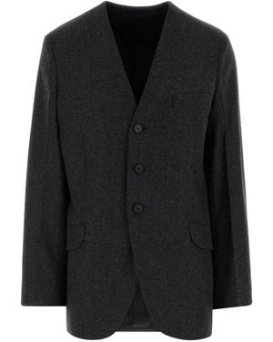 Jil Sander Charcoal Wool Blazer - Black