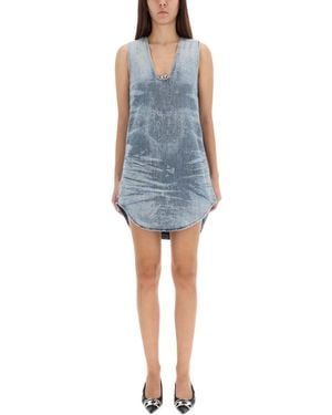 DIESEL Sleeveless V-Neck Dress - Blue