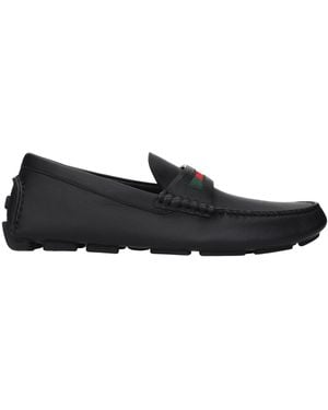 Gucci Driver Loafers Leather - Black