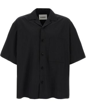 Jil Sander Logo Stickhemd - Schwarz
