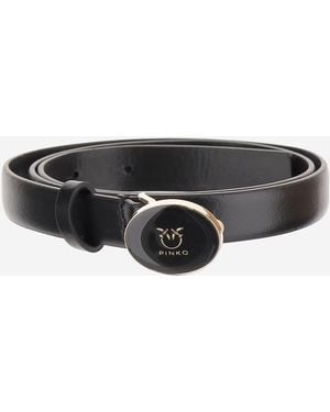 Pinko Studded Belt With Sleek Buckle - Black