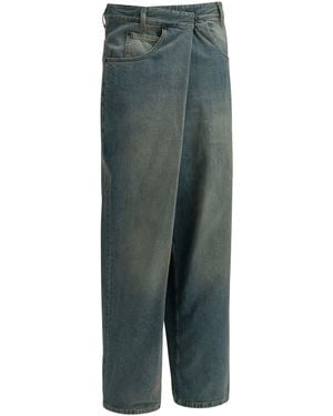 Maison Margiela "Wrap" Wide-Leg Jeans - Green