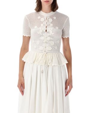 Self-Portrait Chic Stylish Jumper For P26 Season - White