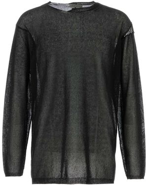 Yohji Yamamoto Black Cotton And Polyester Jumper