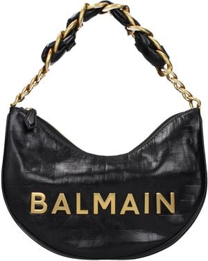 Balmain Shoulder Bags Leather - Black
