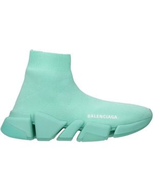 Balenciaga Speed 2.0 Damens Sneakers aus grünem/mintfarbenem Stoff