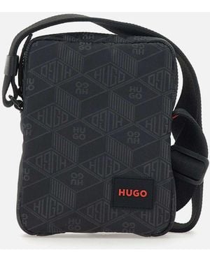 HUGO Ethon Monogram Shoulder Bag - Blue