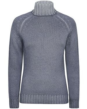 Base London Ribbed Wool-Cashmere Turtleneck Jumper - Blue