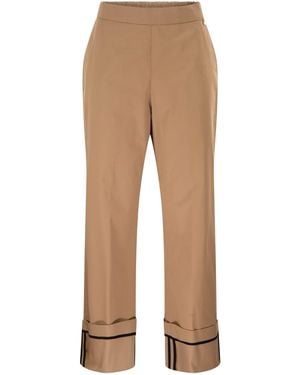 Herno Katoenen Broek Met Maxi-turn-ups - Naturel